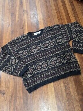 Vintage Paul Harris Crew Neck Fair Isle  Mohair Blend Crew Neck GrandpaCore Med